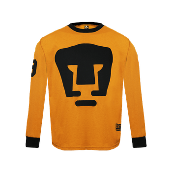 Playera Old School Sports Futbol Pumas Retro 1977 Manga Larga Dorado Hombre