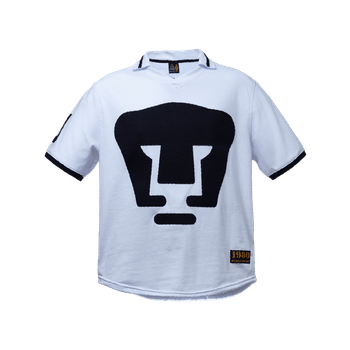 Polo Old School Sports Futbol Pumas Retro 1980 Manga Corta Blanco Hombre