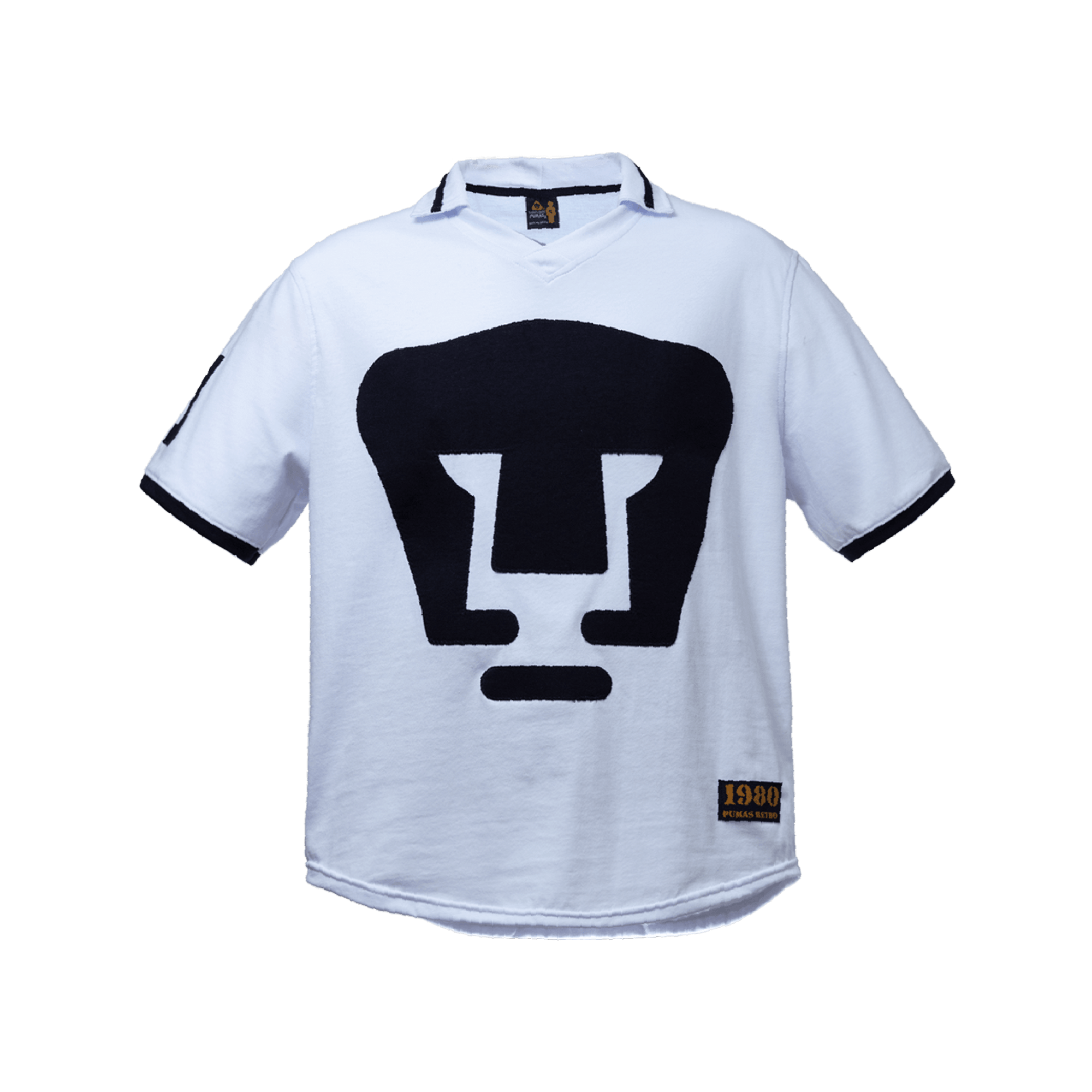 Polo Old School Sports Futbol Pumas Retro 1980 Manga Corta Blanco