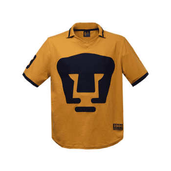 Polo Old School Sports Futbol Pumas Retro 1980 Manga Corta Dorado Hombre