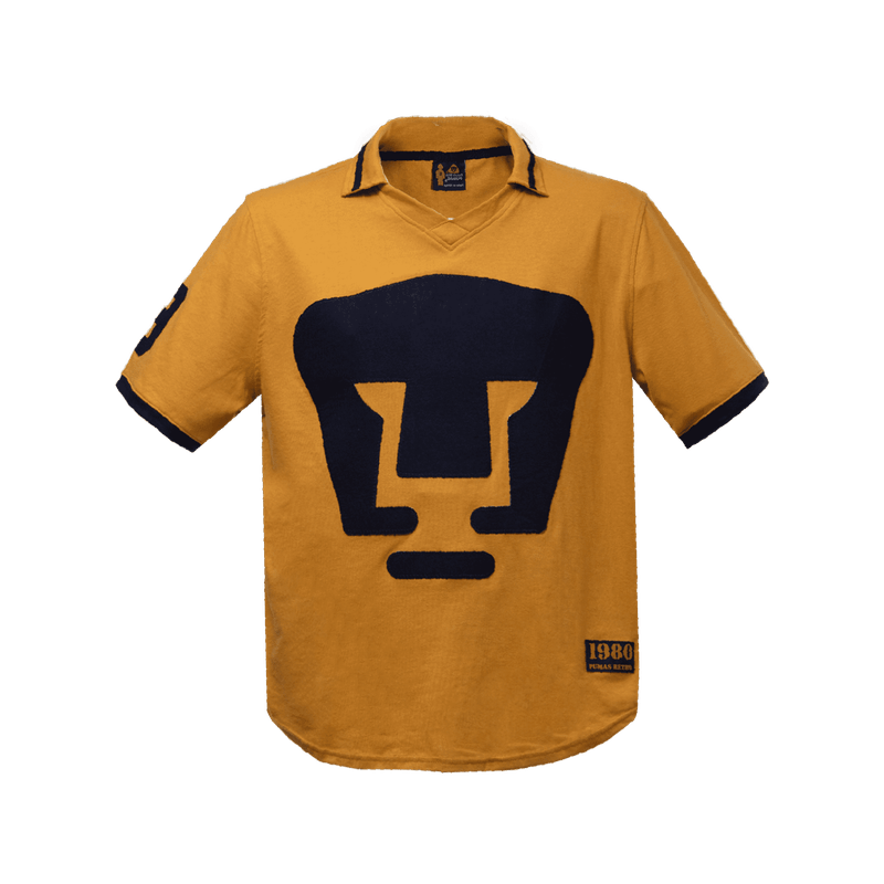 Polo Old School Sports Futbol Pumas Retro 1980 Manga Corta Dorado