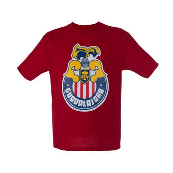 Playera Chivas Futbol Basic Escudo Retro Manga Corta Unisex