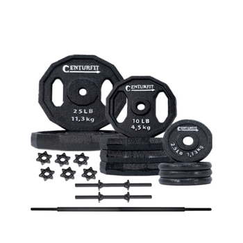 Set de Pesas Barra y Discos Centurfit Entrenamiento Cfpesas100lb