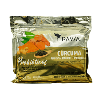 Probióticos Pavia  Cúrcuma, pimienta, jengibre