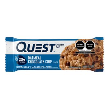 Barra de Proteína Quest Nutrition Original 12pz Avena con Chispas Chocolate