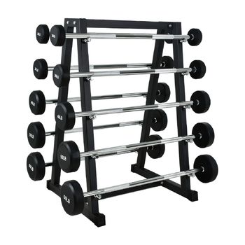 Rack 10 Barras Rectas Centurfit Entrenamiento Pesas 20 A 60 LB