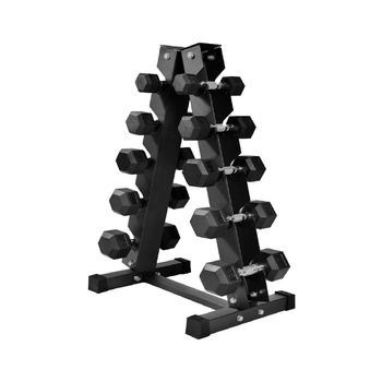 Rack 10 Pesas Hexagonales Centurfit Entrenamiento Mancuernas 5-15 LB