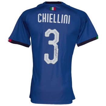 Jersey Autografiado por Giorgio Chiellini de la Selección de Italia Unisex