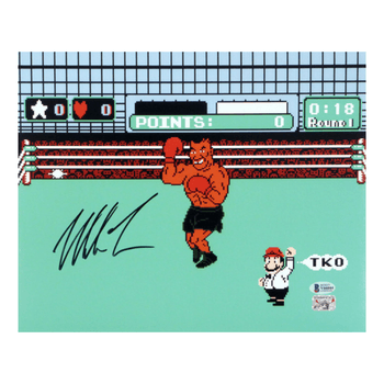 Fotografía Autografiada por Mike Tyson del Videojuego Nintendo Punch-Out Unisex