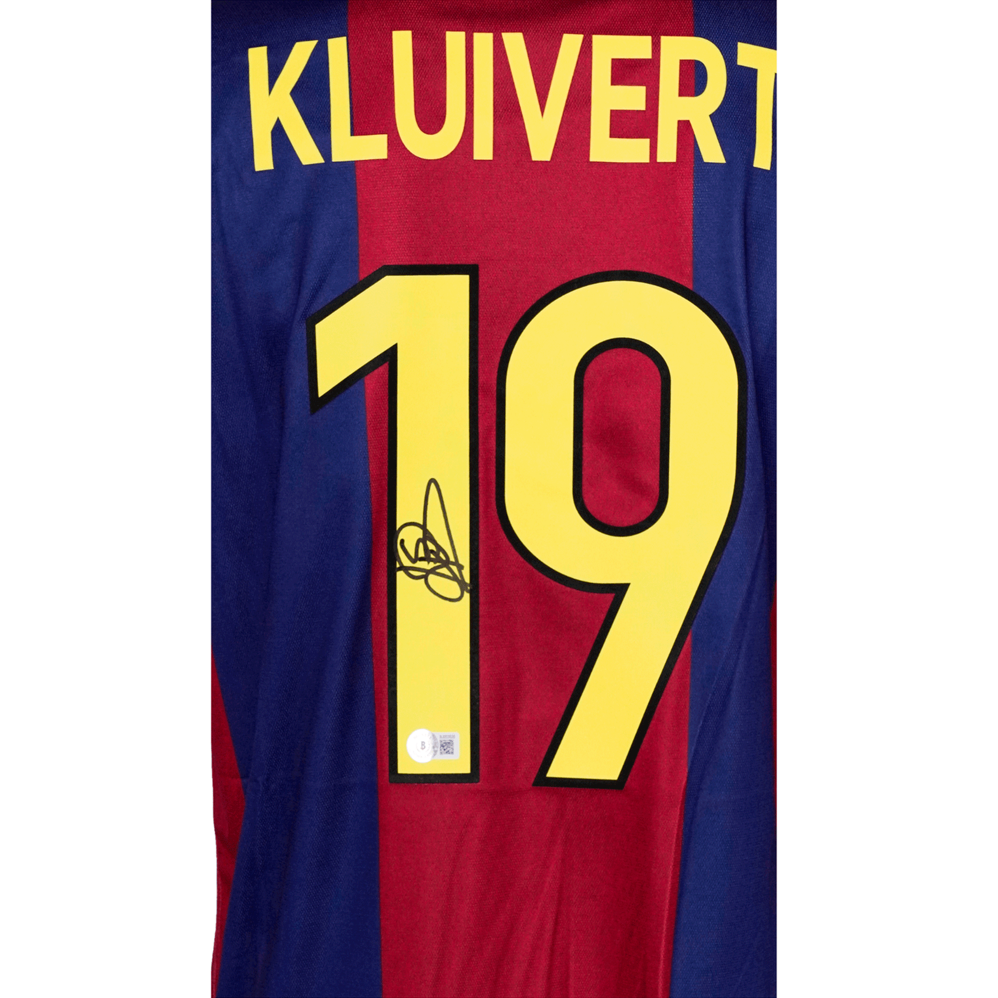 Maillot Domicile FC Barcelone 2001/2002 Signé Patrick Kluivert #9 Taille XL Nike