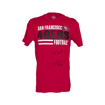 Playera Autografiada por Joe Montana y Jerry Rice de los 49ers de San Francisco Unisex