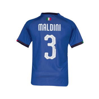 Jersey Autografiado por Paolo Maldini de la Selección de Italia Unisex