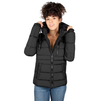 Chamarra Greenlander Acolchada Impermeable Black POL8742 Mujer