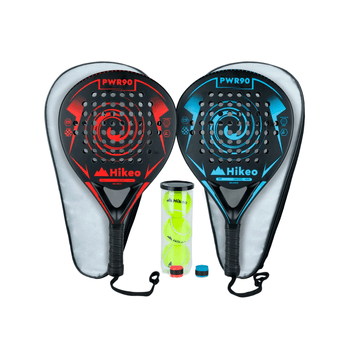 Set Palas Hikeo Padel con Fundas Pelotas y Grips RJ AZ Unisex