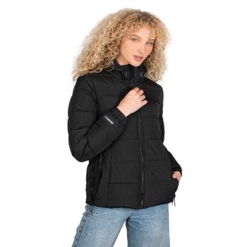 Chamarra Greenlander Acolchada Impermeable Black POL8912 Mujer