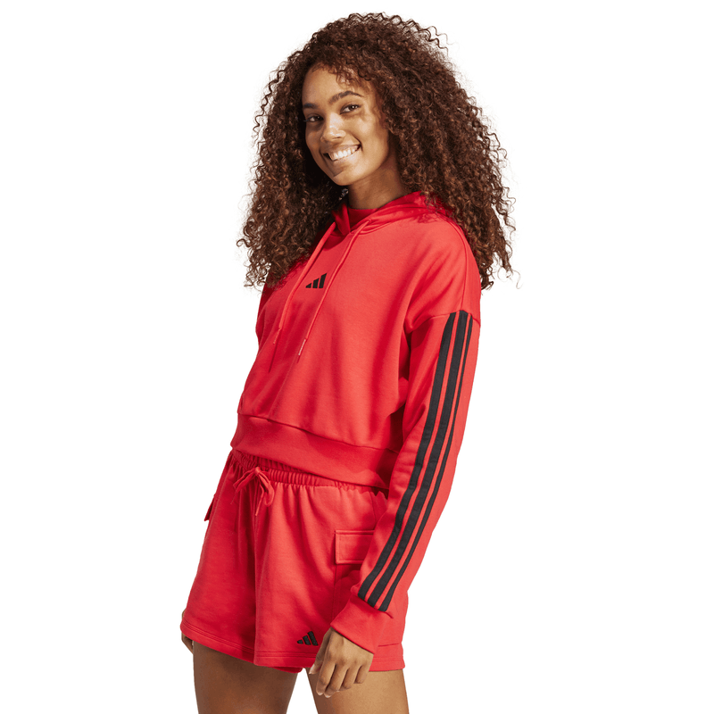 Sudadera adidas Essentials French Terry Crop 3 Stripes Mujer IS6997 Marti MX