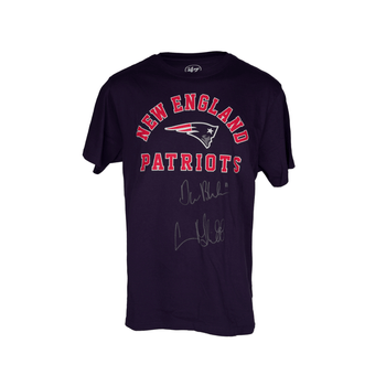 Playera Autografiada por Drew Bledsoe y Terry Gleen de los Patriots de New England Unisex
