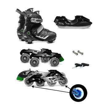 Patines 3 en 1 Ajustable Iron Roller Skate Ngo Unisex