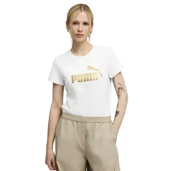 Playera Puma Casual Essentials Metallic No. 1 Logo Mujer 631536 52