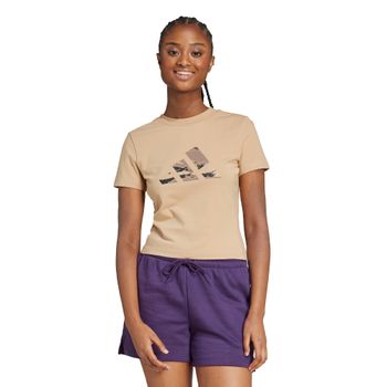 Playera Corta Camo Graphic adidas Entrenamiento JV8541 Café