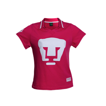 Polo Old School Sports Futbol Pumas Retro 1980 Manga Corta Mujer Rosa